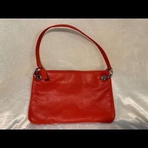 DKNY Red Pebble Leather Purse